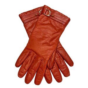 Cole Haan Lambskin Leather‎ Gloves Cashmere Lined Women’s Size 7 Persimmon NEW